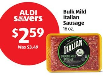 Aldi Bulk mild italian sausage offer