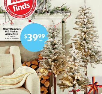 Aldi Merry moments led flocked alpine tree offer
