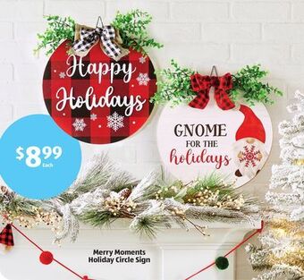 Aldi Merry moments holiday circle sign offer