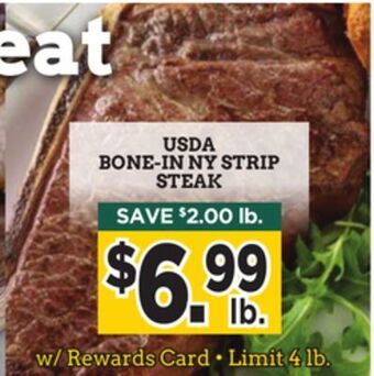 Dearborn Market Usda bone-in ny strip steak offer