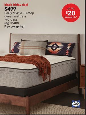 JC Penney Sealy myrtle eurotop queen mattress offer