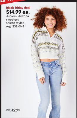 JC Penney Juniors' arizona sweaters offer