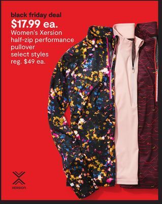 JC Penney Women's xersion half-zip performance pullover offer