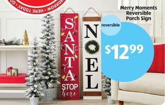 Aldi Merry moments reversible porch sign offer