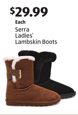 Aldi Serra ladies' lambskin boots offer