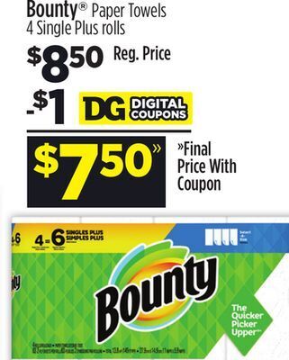 Dollar General Bounty® paper towels offer
