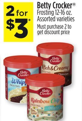 Dollar General Betty crocker® frosting offer