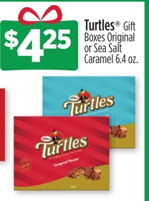 Dollar General Turtles® gift boxes original or sea salt caramel offer