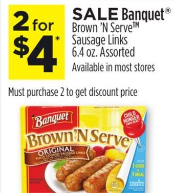 Dollar General Banquet® brown 'n serve™ sausage links offer