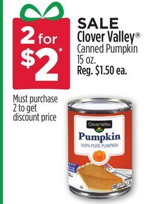 Dollar General Clover valley® canned pumpkin offer