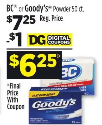 Dollar General Bc® or goody's® powder offer