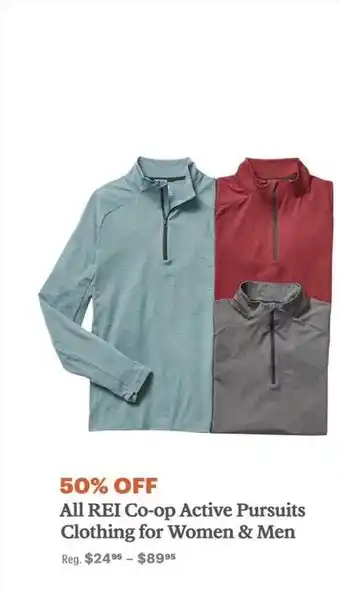 Rei co-op active pursuits clothing for women & men