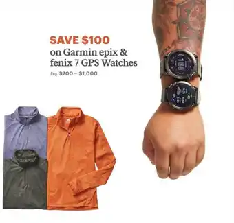 Rei Garmin epix & fenix 7 gps watches offer