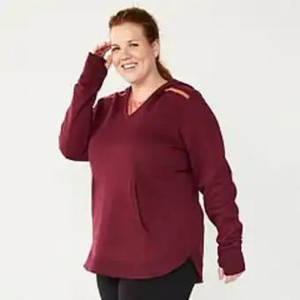 Kohl's Plus size tek gear® ultrasoft fleece v-neck hoodie offer