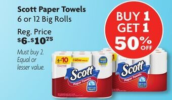 Family Dollar Scott paper towels offer
