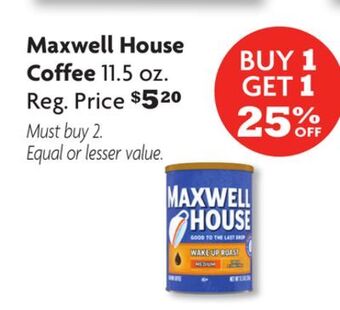 Family Dollar Maxwell house coffee offer