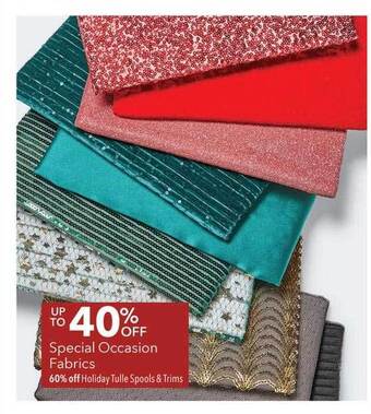 JOANN Special occasion fabrics offer