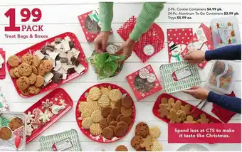 Treat bags & boxes, 2-pk. cookie containers, 24-pc. aluminum to-go containers
