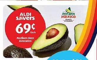 Aldi Medium hass avocados offer
