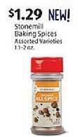 Aldi Stonemill baking spices offer