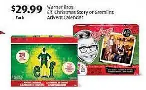 Aldi Warner bros elf, christmas story or gremlins advent calendar offer