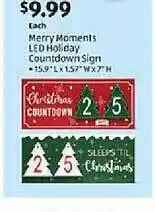 Aldi Merry moments led holiday countdown sign offer