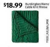 Aldi Huntington home cable knit throw offer