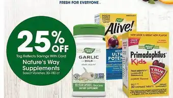 King Soopers Nature's way supplements offer