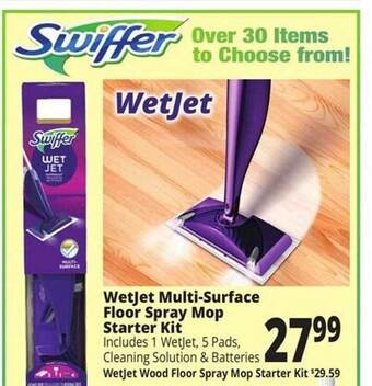 Ocean State Job Lot Wetjet multi-surface floor spray mop starter kit offer