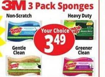 Ocean State Job Lot 3m 3 pack sponges offer