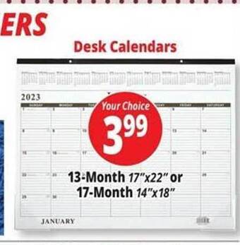 Ocean State Job Lot Desk calendars offer