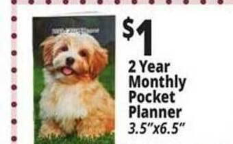 Ocean State Job Lot 2 year monthly pocket planner offer