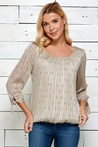 Stein Mart Roz & ali stripped bubble blouse offer