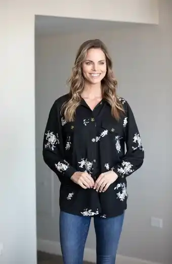 Stein Mart Figueroa & flower embroidered floral shacket offer