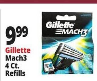 Ocean State Job Lot Gillette mach3 4 ct. refills offer
