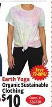 Ocean State Job Lot Earth yoga organic sustainable clothing offer