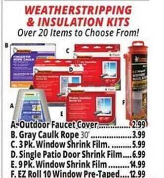 Ocean State Job Lot Weatherstripping & insulation kits offer