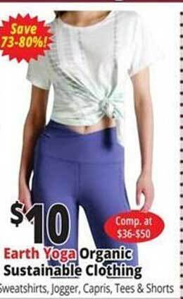 Ocean State Job Lot Earth yoga organic sustainable clothing offer