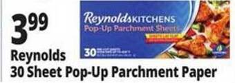 Ocean State Job Lot Reynolds 30 sheet pop-up parchment paper offer