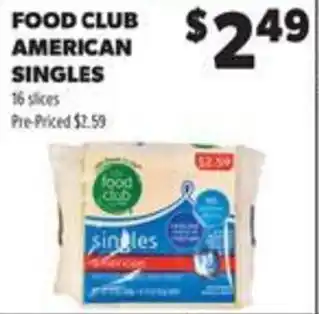 Lowe's Food Club American Singles offer