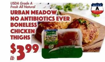 The Food Emporium Urban meadow no antibiotics ever boneless chicken thighs offer