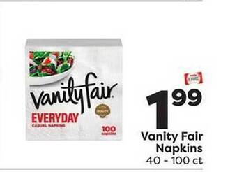 Weis Markets Vanity fair napkins offer