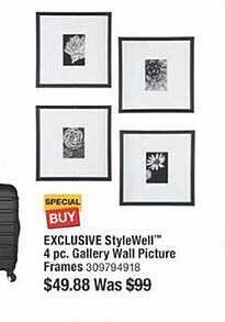 The Home Depot Exclusive stylewell 4 pc. gallery wall picture frames offer