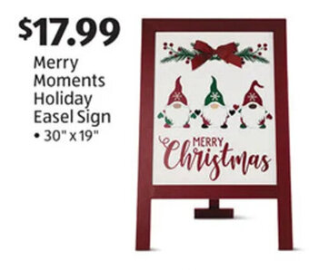 Aldi Merry Moments Holiday Easel Sign 30"x19" offer