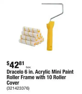 The Home Depot Dracelo 6 in. acrylic mini paint roller frame with 10 roller cover offer