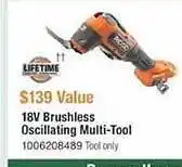 The Home Depot 18 brushless oscillating multi-tool offer