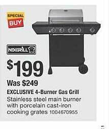 The Home Depot Nexgrill exclusive 4-burner gas grill offer