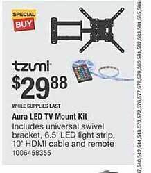 The Home Depot Tzumi aura led tv mount kit offer