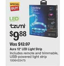 The Home Depot Tzumi aura 12' led light strip offer