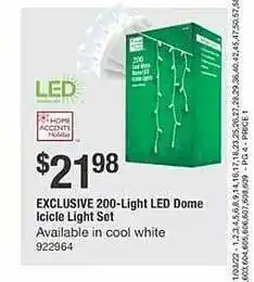 The Home Depot Exclusive 200-light led dome icicle light set offer